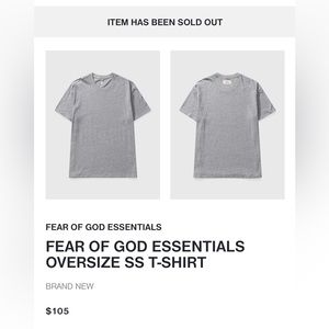 FEAR OF GOD ESSENTIALS OVERSIZE SS T-SHIRT